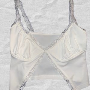 Boutique white split top.